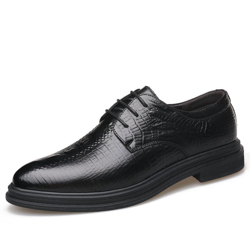 Men's Low Top Leather Lace-Up Business Shoes