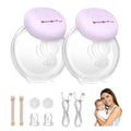 ZiMeiTu Hands Free Breast Pump Wearable Breast Pumps with 3 Modes & 15 Levels Electric Breast Pump Portable Electric Wearable Breastfeeding Pump -24 mm Flange Double Breast Pump Purple